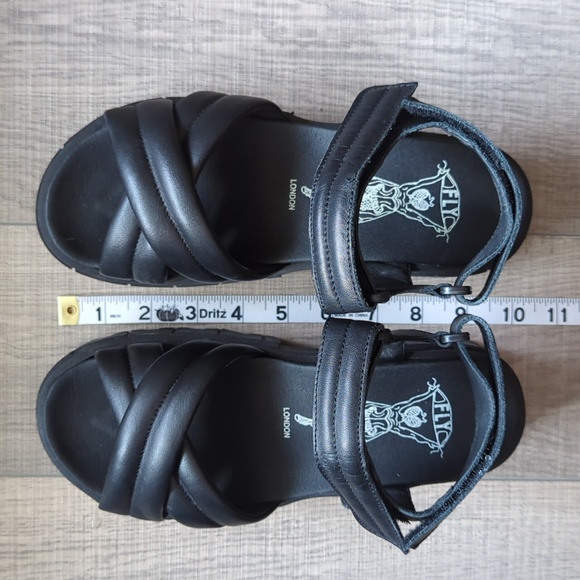 Fly London Jada chunky black strap sandals 37 - Picture 2 of 8